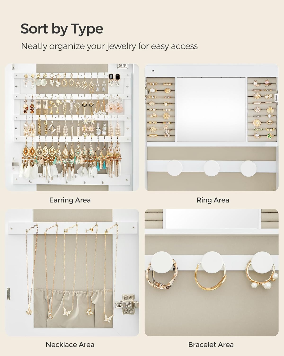 SparkleView Lockable Jewelry & Makeup Organizer