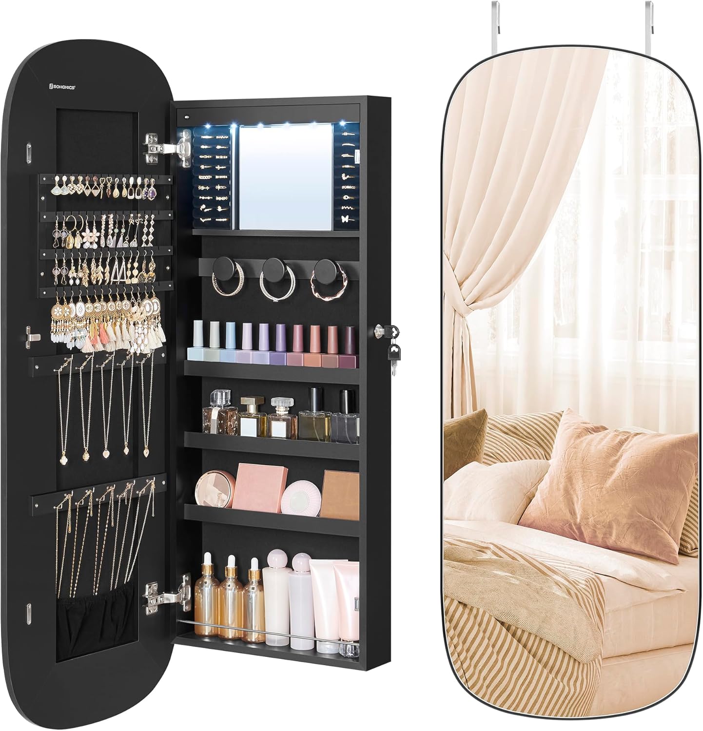SparkleView Lockable Jewelry & Makeup Organizer