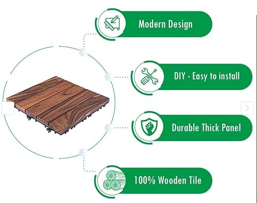 DeckEase Interlocking Wood Tile System (24-Piece Set)