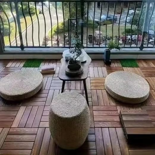 DeckEase Interlocking Wood Tile System (24-Piece Set)