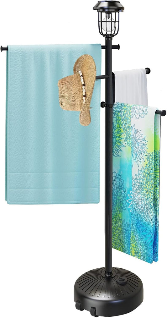 The Oasis Solar Pool Towel Rack