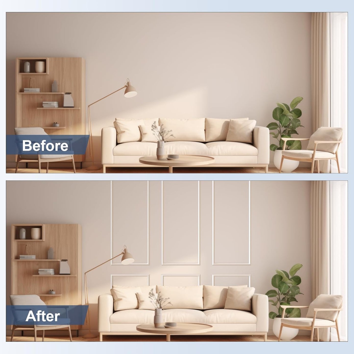 LuxeArchitectura Pre-Cut Wall Molding Kit (12-Frame Mega Pack)
