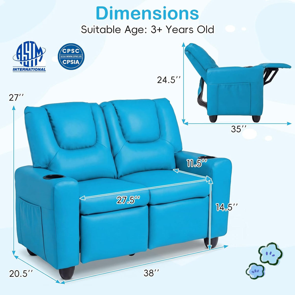CozyDuo Kids Recliner