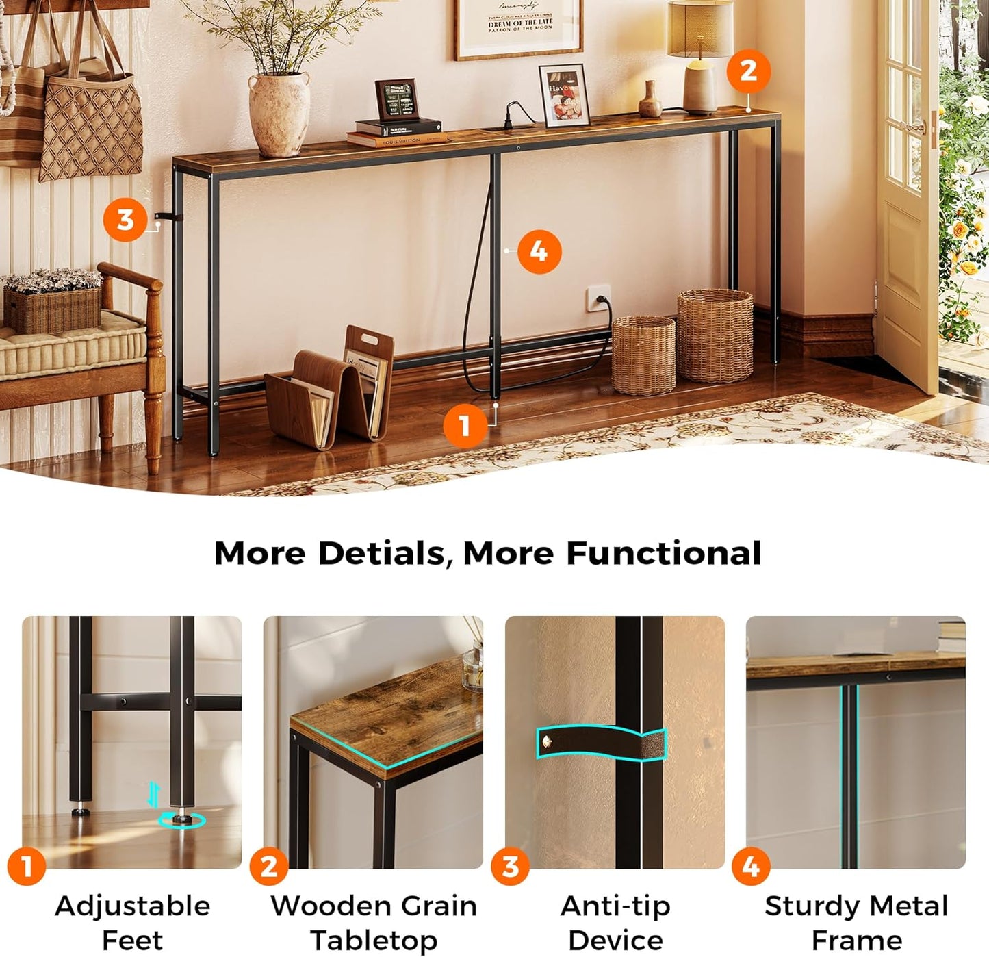 ChargeLine Modern Console Table
