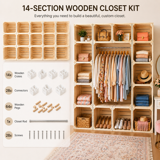 ModuCloset 14-Cube Wooden Closet