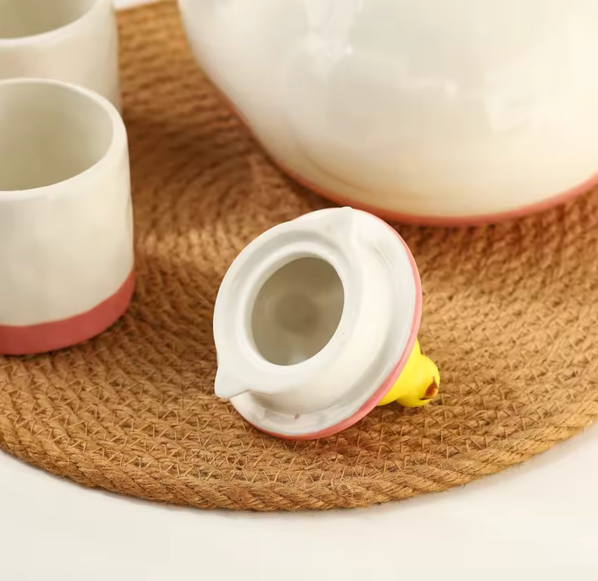 QuackCeram Duck Teapot & Cup Set (4-Piece Set)