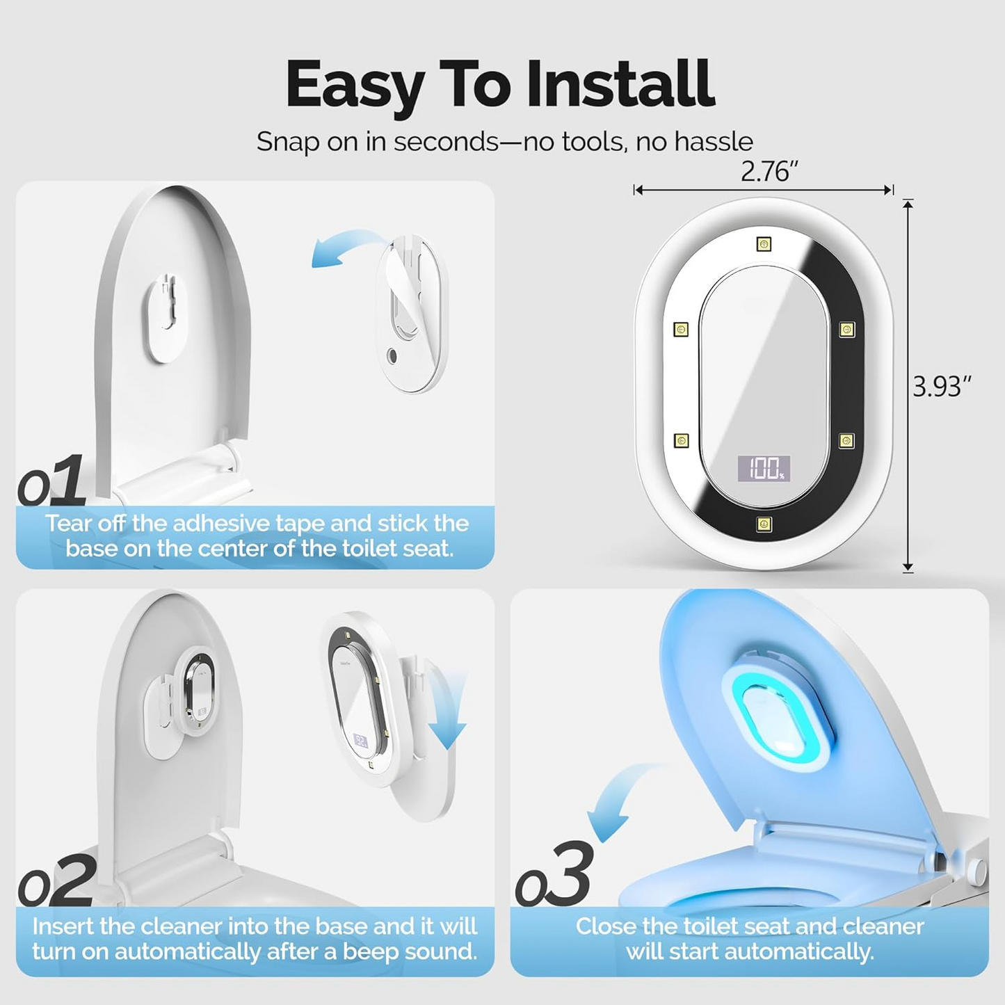 GlowShield Duo: 2-Pack Smart UV-C Toilet Sanitizer