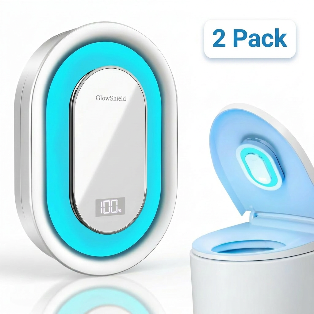 GlowShield Duo: 2-Pack Smart UV-C Toilet Sanitizer